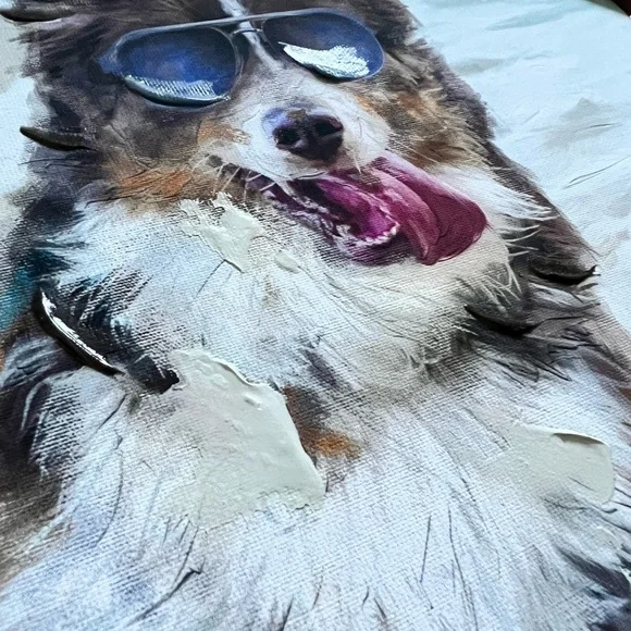 NWT Dog at Beach with Beachball Canvas Wall Art by Studio Arts - Picture 9 of 10